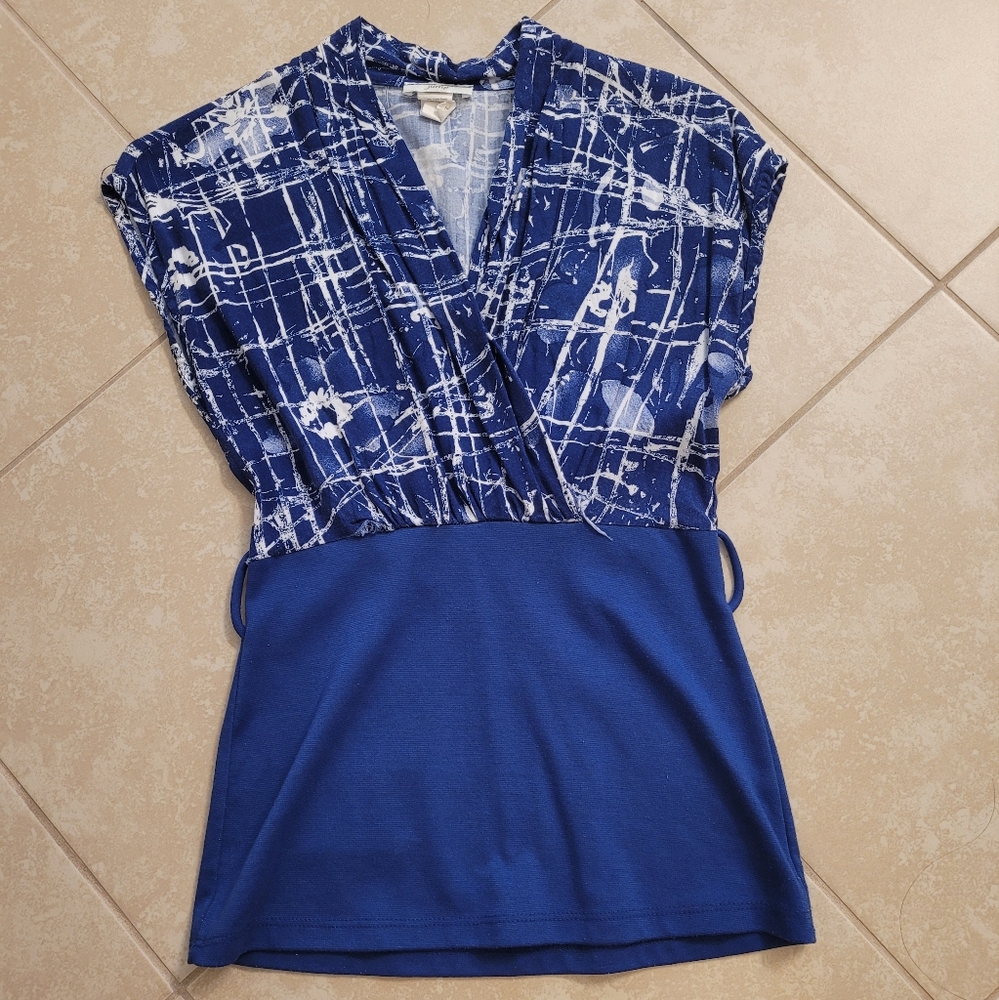 Blue and White Patterned Dress